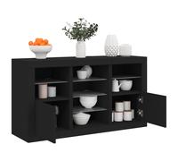 vidaXL Credenza con Luci LED Nera 123x37x67 cm