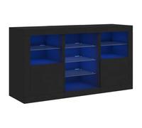 vidaXL Credenza con Luci LED Nera 123x37x67 cm, credenza con luci LED, credenza con Ante, Mobile da Soggiorno, credenza con LED, credenza da Cucina