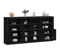 vidaXL Credenza con Luci LED Nera 202x37x100 cm