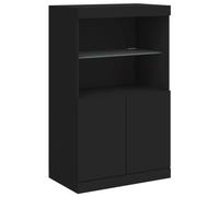 vidaXL Credenza con Luci LED Nera 60,5x37x100 cm