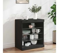 vidaXL Credenza con Luci LED Nera 60,5x37x67 cm