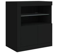 vidaXL Credenza con Luci LED Nera 60,5x37x67 cm
