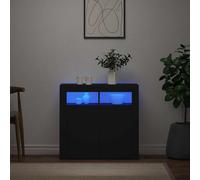 vidaXL Credenza con Luci LED Nera 80x35x75 cm