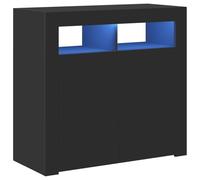 vidaXL Credenza con Luci LED Nera 80x35x75 cm