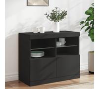 vidaXL Credenza con Luci LED Nera 81x37x67 cm