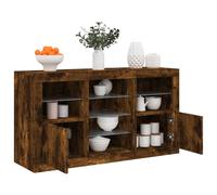 vidaXL Credenza con Luci LED Rovere Fumo 123x37x67 cm