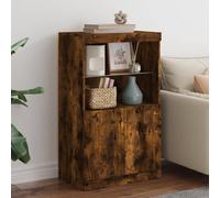 vidaXL Credenza Rovere Fumo con luci LED 60,5x37x100 cm