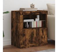 vidaXL Credenza con Luci LED Rovere Fumo 60,5x37x67 cm