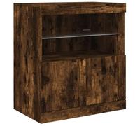 vidaXL Credenza con Luci LED Rovere Fumo 60x37x67 cm