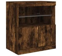 vidaXL Credenza con Luci LED Rovere Fumo 60x37x67 cm
