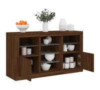 VIDAXL - Credenza Con Luci Led Rovere Marrone 123x37x67 Cm