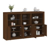 vidaXL Credenza con Luci LED Rovere Marrone 162x37x100 cm