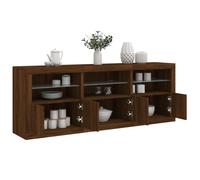 vidaXL Credenza con Luci LED Rovere Marrone 181,5x37x67 cm