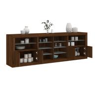 vidaXL Credenza con Luci LED Rovere Marrone 202x37x67 cm