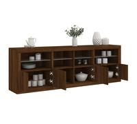vidaXL Credenza con Luci LED Rovere Marrone 202x37x67 cm