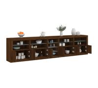 vidaXL Credenza con Luci LED Rovere Marrone 283x37x67 cm