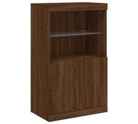 vidaXL Credenza con Luci LED Rovere Marrone 60,5x37x100 cm