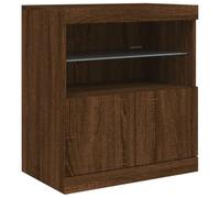 vidaXL Credenza con Luci LED Rovere Marrone 60x37x67 cm