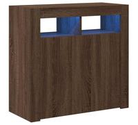 vidaXL Credenza con Luci LED Rovere Marrone 80x35x75 cm