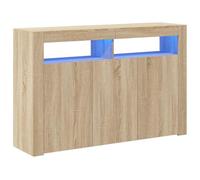 vidaXL Credenza con Luci LED Rovere Sonoma 115,5x30x75 cm