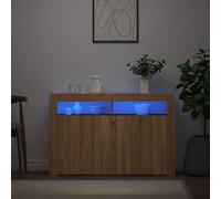 vidaXL Credenza con Luci LED Rovere Sonoma 115,5x30x75 cm