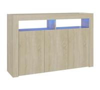 vidaXL Credenza con Luci LED Rovere Sonoma 115,5x30x75 cm