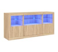 vidaXL Credenza con Luci LED Rovere Sonoma 142,5x37x67 cm, credenza con luci LED, credenza con Ante, Mobile da Soggiorno, credenza con LED