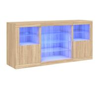 vidaXL Credenza con Luci LED Rovere Sonoma 142,5x37x67 cm, credenza con luci LED, credenza con Ante, Mobile da Soggiorno, credenza con LED