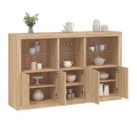 vidaXL Credenza con Luci LED Rovere Sonoma 162x37x100 cm