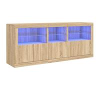 vidaXL Credenza con Luci LED Rovere Sonoma 162x37x67 cm