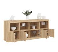 vidaXL Credenza con Luci LED Rovere Sonoma 163x37x67 cm
