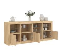 vidaXL Credenza con Luci LED Rovere Sonoma 164x37x67 cm