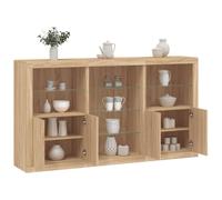 vidaXL Credenza con Luci LED Rovere Sonoma 181,5x37x100 cm