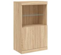 vidaXL Credenza con Luci LED Rovere Sonoma 60,5x37x100 cm