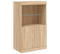 vidaXL Credenza con luci LED 60,5x37x100 cm Rovere Sonoma