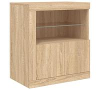 vidaXL Credenza con Luci LED Rovere Sonoma 60,5x37x67 cm