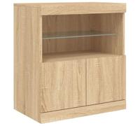 vidaXL Credenza con Luci LED Rovere Sonoma 60x37x67 cm