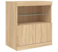 vidaXL Credenza con Luci LED Rovere Sonoma 60x37x67 cm