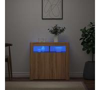 vidaXL Credenza con Luci LED Rovere Sonoma 80x35x75 cm