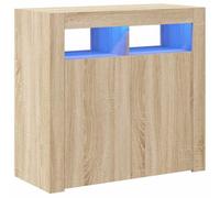 vidaXL Credenza con Luci LED Rovere Sonoma 80x35x75 cm