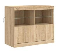 vidaXL Credenza con Luci LED Rovere Sonoma 81x37x67 cm