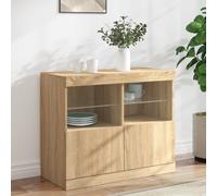 vidaXL Credenza con Luci LED Rovere Sonoma 81x37x67 cm