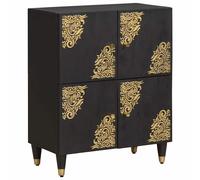 vidaXL Credenza con porta Nero 60 x 33 x 75 cm Legno di mango massello