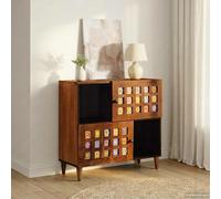vidaXL Credenza con porta Noce 80 x 33 x 75 cm Legno di mango massello