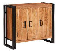 vidaXL Credenza con porte Marrone Legno massello di acacia e metallo