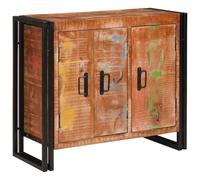 vidaXL Credenza con Porte Marrone Legno Recuperato Massello e Metallo, Stoccaggio Soggiorno, Sideboard Industriale Rettangolare, Ampio Spazio, Design efficiente, unità di organizzazione casa Elegante