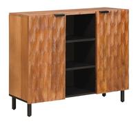 vidaXL Credenza con ripiano in acacia marrone, 90 x 33,5 x 75 cm, sala da pranzo, rettangolare, moderna, durevole, design elegante, colore versatile, facile da pulire, spazio funzionale, stile senza
