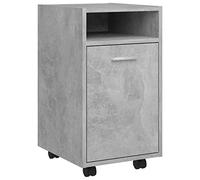 vidaXL Credenza con Ruote Grigio Cemento 33x38x60 cm Legno Multistrato