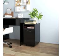 vidaXL Credenza con Ruote Nera 33x38x60 cm in Legno Multistrato