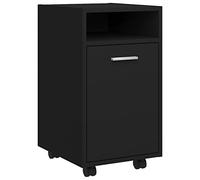 vidaXL Credenza con Ruote Nera 33x38x60 cm in Legno Multistrato